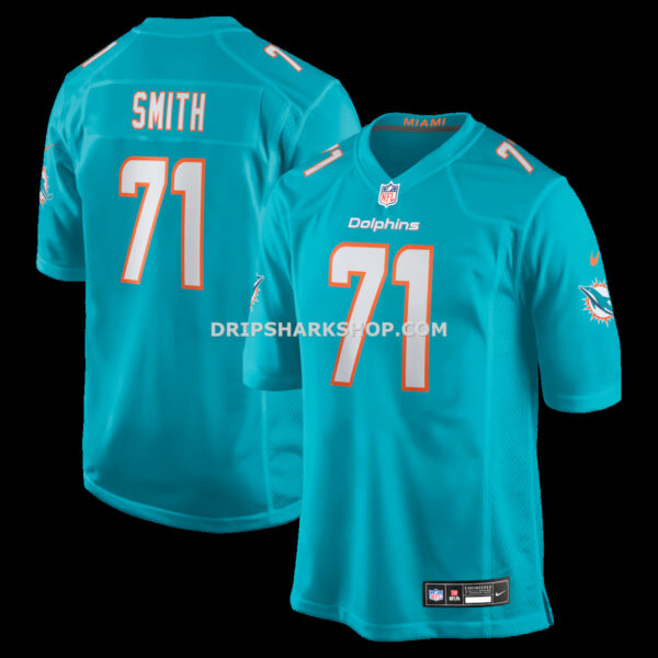 Mens Nike Kion Smith Aqua Miami Dolphins Game Jersey