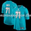 Mens Nike Kion Smith Aqua Miami Dolphins Game Jersey