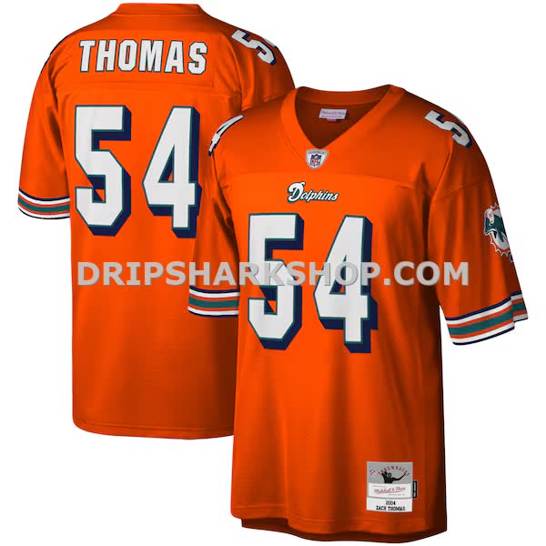 Mens Mitchell And Ness Zach Thomas Orange Miami Dolphins Legacy Replica Jersey Pi3604000