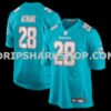Mens Nike Devon Achane Aqua Miami Dolphins Player Game Jersey