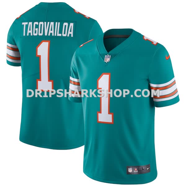 Mens Nike Tua Tagovailoa Aqua Miami Dolphins Alternate Vapor Limited Jersey Pi3924000