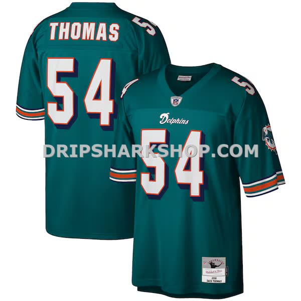Mens Mitchell And Ness Zach Thomas Aqua Miami Dolphins Legacy Replica Jersey Pi3610000