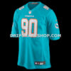 Mens Nike Kenneth Grant Aqua Miami Dolphins Team Game Jersey