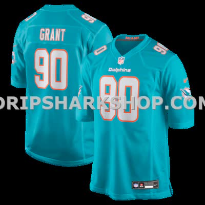Mens Nike Kenneth Grant Aqua Miami Dolphins Team Game Jersey