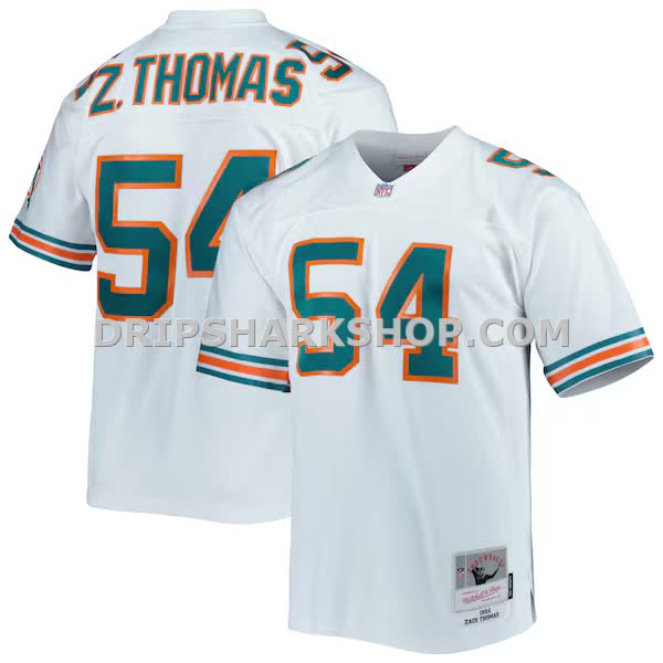 Mens Mitchell And Ness Zach Thomas White Miami Dolphins Legacy Replica Jersey Pi4401000