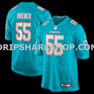 Mens Nike Aaron Brewer Aqua Miami Dolphins Game Jersey