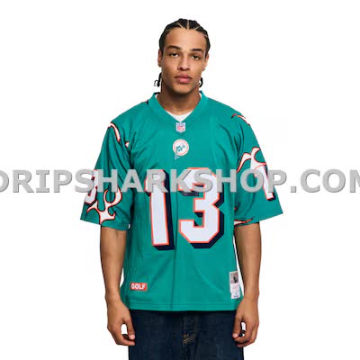 Unisex Mitchell And Ness X Golf Wang Dan Marino Aqua Miami Dolphins 1984 Legacy Fashion Jersey