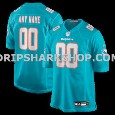 Mens Nike Aqua Miami Dolphins Custom Game Jersey