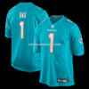 Mens Nike Number 1 Dad Aqua Miami Dolphins Game Jersey