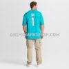 Mens Nike Number 1 Dad Aqua Miami Dolphins Game Jersey