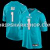 Mens Nike Number 1 Dad Aqua Miami Dolphins Game Jersey