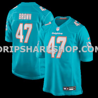 Mens Nike Cam Brown Aqua Miami Dolphins Game Jersey