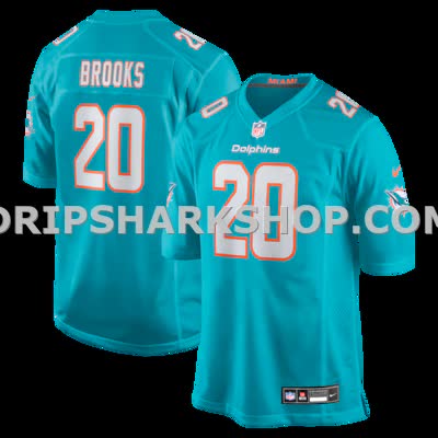 Mens Nike Jordyn Brooks Aqua Miami Dolphins Game Jersey