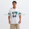 Mens Nike Jaylen Waddle White Miami Dolphins Vapor Fuse Limited Jersey