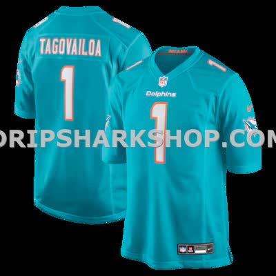 Mens Nike Tua Tagovailoa Aqua Miami Dolphins Player Game Jersey