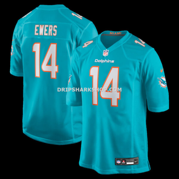 Mens Nike Quinn Ewers Aqua Miami Dolphins Team Game Jersey
