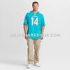 Mens Nike Quinn Ewers Aqua Miami Dolphins Team Game Jersey