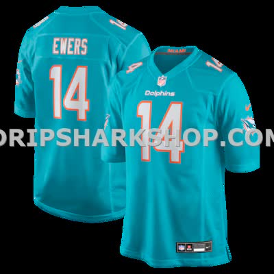Mens Nike Quinn Ewers Aqua Miami Dolphins Team Game Jersey