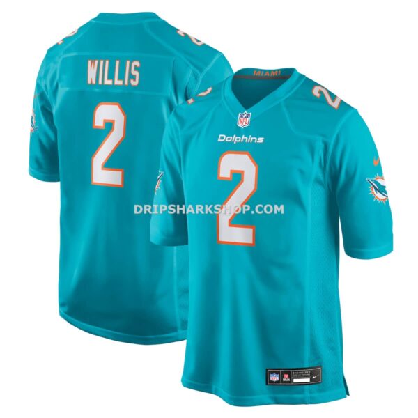 NFL20e1c7G04-13a6a7 Mens Nike Malik Willis Aqua Miami Dolphins Game Jersey
