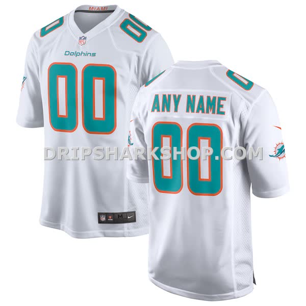 Mens Nike White Miami Dolphins Custom Game Jersey Pi3889000