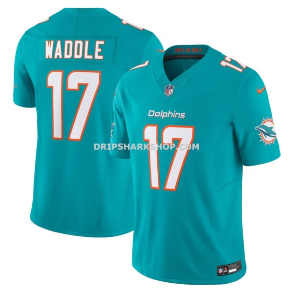 Mens Nike Jaylen Waddle Aqua Miami Dolphins Vapor Fuse Limited Jersey