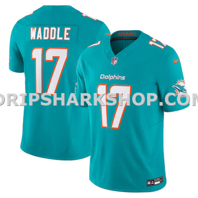 Mens Nike Jaylen Waddle Aqua Miami Dolphins Vapor Fuse Limited Jersey