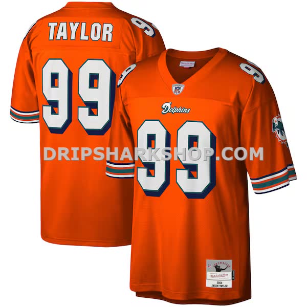 Mens Mitchell And Ness Jason Taylor Orange Miami Dolphins Big And Tall 2004 Retired Player Replica Jersey Pi4995000