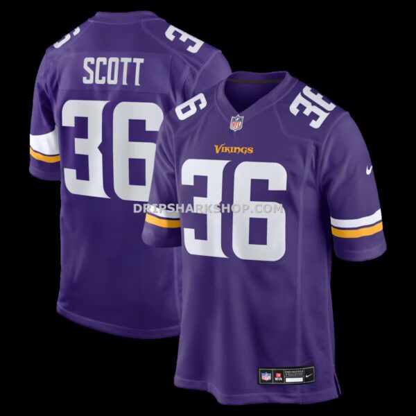 Mens Nike Zavier Scott Purple Minnesota Vikings Team Game Jersey