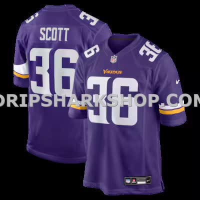 Mens Nike Zavier Scott Purple Minnesota Vikings Team Game Jersey