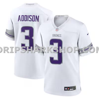 Mens Nike Jordan Addison White Minnesota Vikings Alternate Game Player Jersey