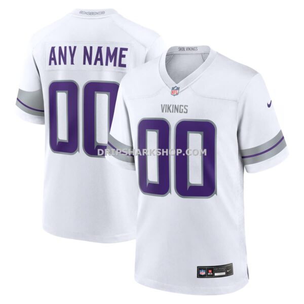 Mens Nike White Minnesota Vikings Alternate Custom Game Jersey