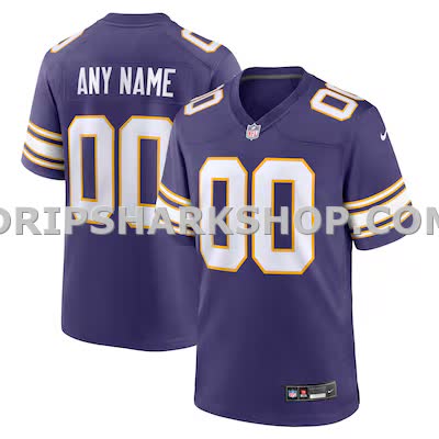 Mens Nike Purple Minnesota Vikings Classic Custom Game Jersey