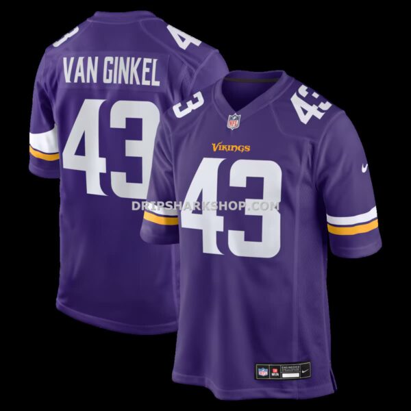 Mens Nike Andrew Van Ginkel Purple Minnesota Vikings Team Game Jersey