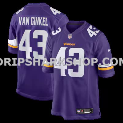 Mens Nike Andrew Van Ginkel Purple Minnesota Vikings Team Game Jersey