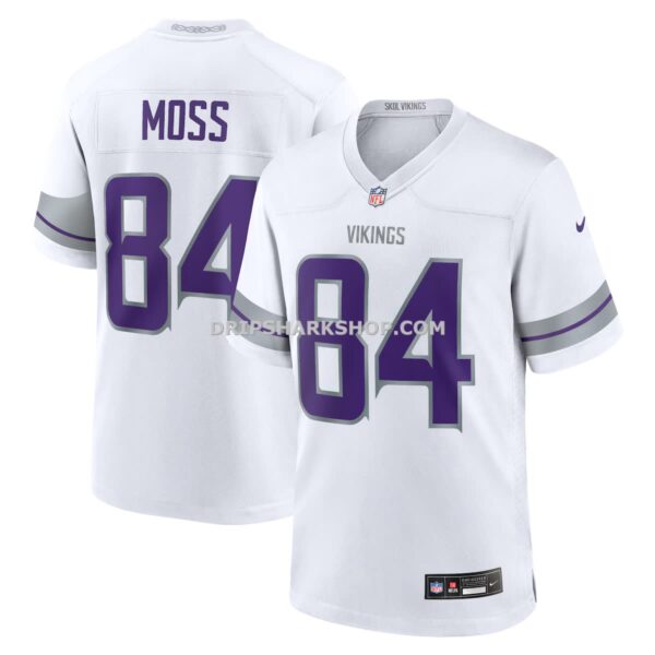 NFL2138a9G04-787a5e Mens Nike Randy Moss White Minnesota Vikings Alternate Retired Player Game Jersey