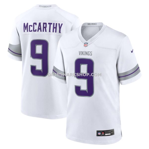 NFL21392cG04-35347e Mens Nike Jj Mccarthy White Minnesota Vikings Alternate Game Player Jersey