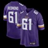 Mens Nike Jalen Redmond Purple Minnesota Vikings Game Jersey
