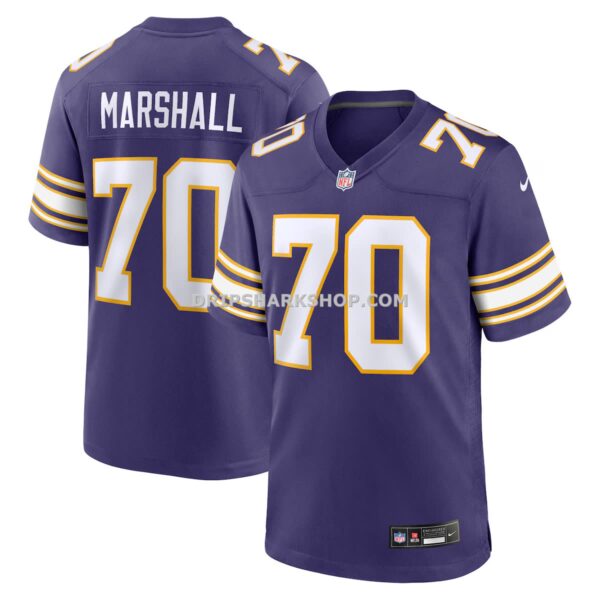 NFL214789G04-37aa13 Mens Nike Jim Marshall Purple Minnesota Vikings Retired Player Alternate Game Jersey