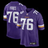 Mens Nike Will Fries Purple Minnesota Vikings Team Game Jersey