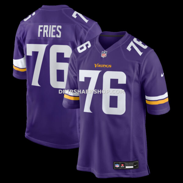 Mens Nike Will Fries Purple Minnesota Vikings Team Game Jersey