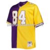 NFL217531G01-8d7271 Mens Mitchell And Ness Randy Moss Purple Gold Minnesota Vikings Big And Tall Split Legacy Retired Player Replica Jersey