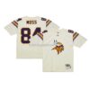 Mens Mitchell And Ness Randy Moss Cream Minnesota Vikings Chainstitch Legacy Jersey