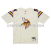 Mens Mitchell And Ness Randy Moss Cream Minnesota Vikings Chainstitch Legacy Jersey