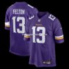 Mens Nike Tai Felton Purple Minnesota Vikings Team Game Jersey