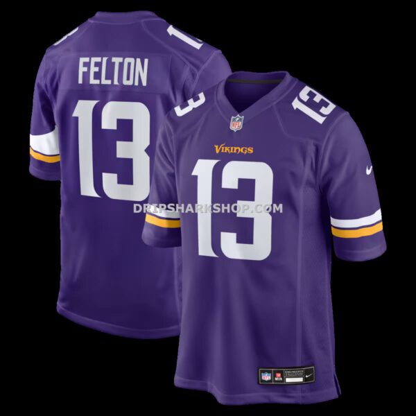 Mens Nike Tai Felton Purple Minnesota Vikings Team Game Jersey