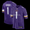 NFL219546G04-0a4dd2 Mens Nike Number 1 Groom Purple Minnesota Vikings Game Jersey