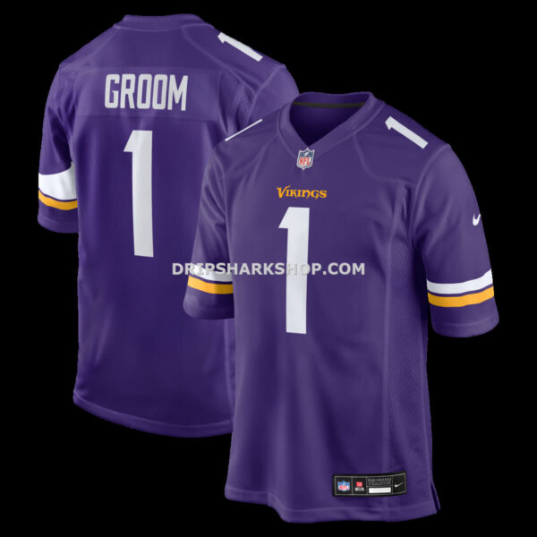 NFL219546G04-0a4dd2 Mens Nike Number 1 Groom Purple Minnesota Vikings Game Jersey