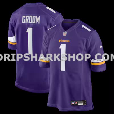 Mens Nike Number 1 Groom Purple Minnesota Vikings Game Jersey