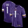 Mens Nike Number 1 Dad Purple Minnesota Vikings Game Jersey