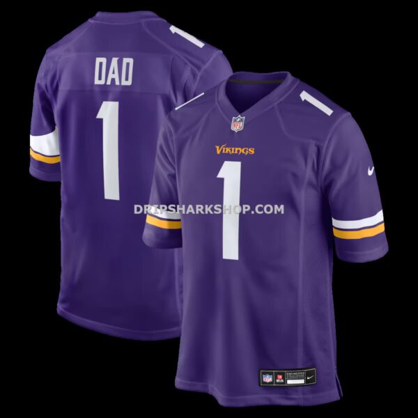 Mens Nike Number 1 Dad Purple Minnesota Vikings Game Jersey